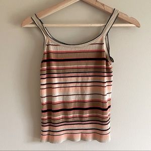 Silk Knit Stripe Tank Top